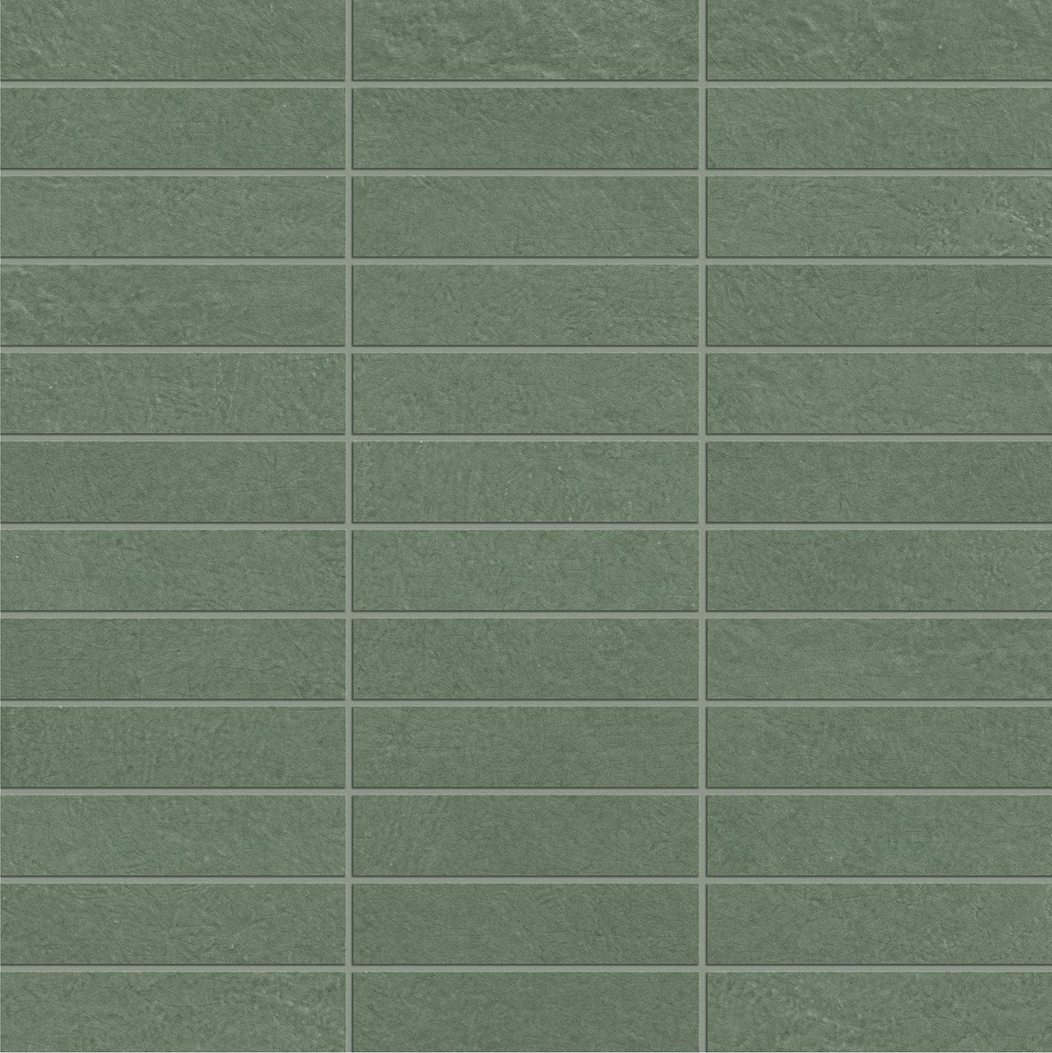 LPC Paradiso Line lasitettu porcelanato mosaiikki seinälaatta 2,3X9,8 03 jungle laineileva kiiltävä keskitumma vihreä vivahteikas