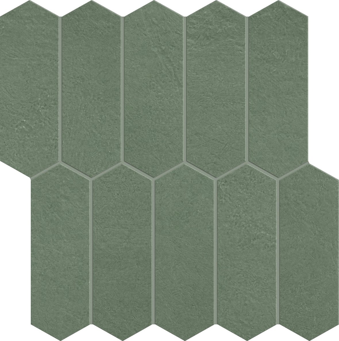 LPC Paradiso Arrow lasitettu porcelanato mosaiikki seinälaatta 03 jungle laineileva kiiltävä keskitumma vihreä vivahteikas