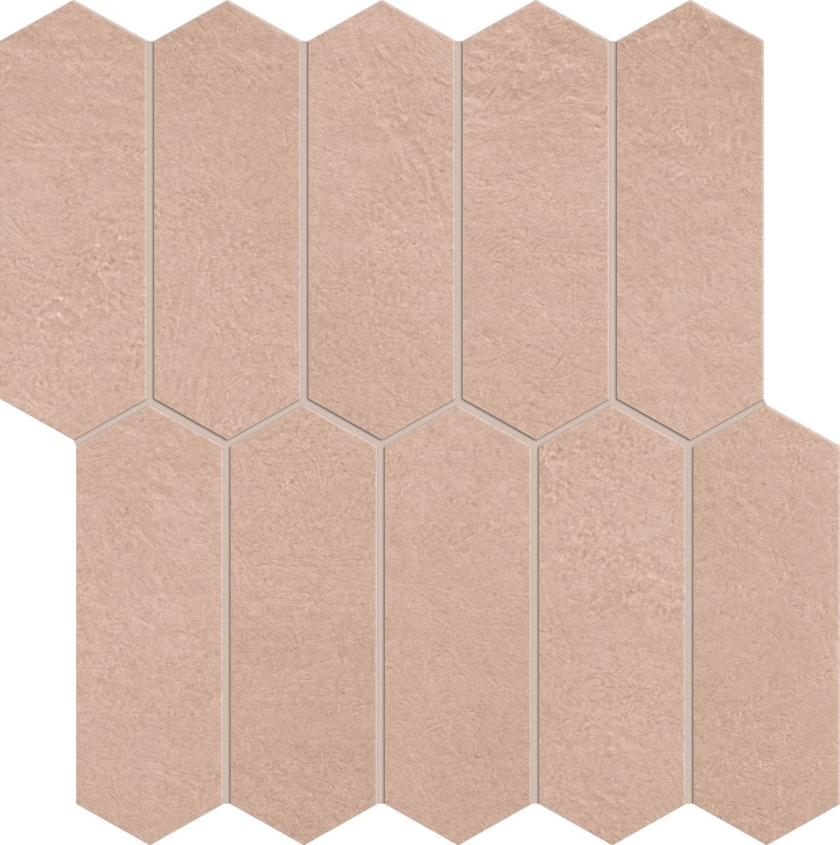 LPC Paradiso Arrow lasitettu porcelanato mosaiikki seinälaatta 02 musk laineileva kiiltävä keskitumma punainen vivahteikas