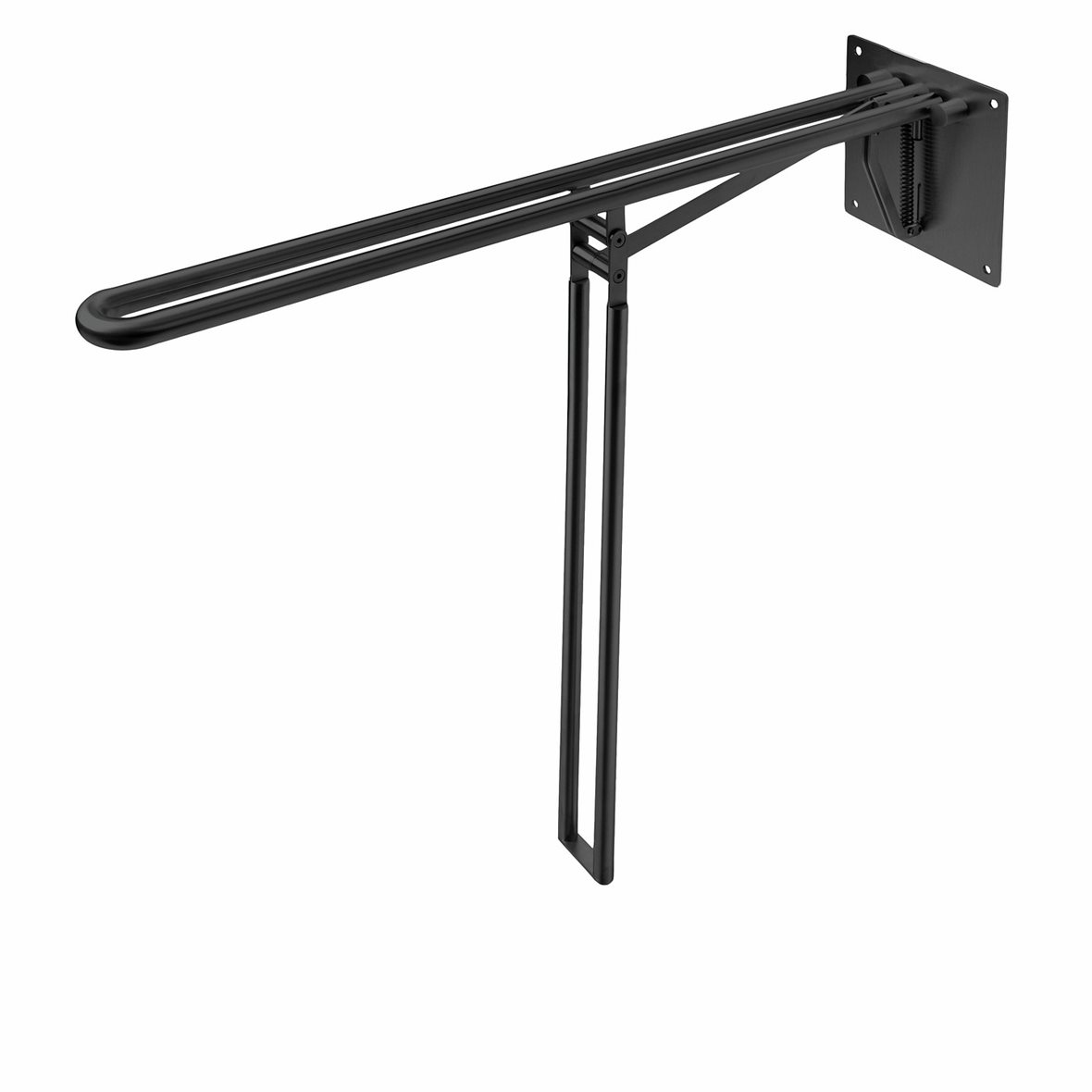 d line Knud Holscher WC-tukikaide 20x70,6x85,2 cm tukijalka 68,4 cm mattamusta 19 mm RST AISI 316 kaidemalli