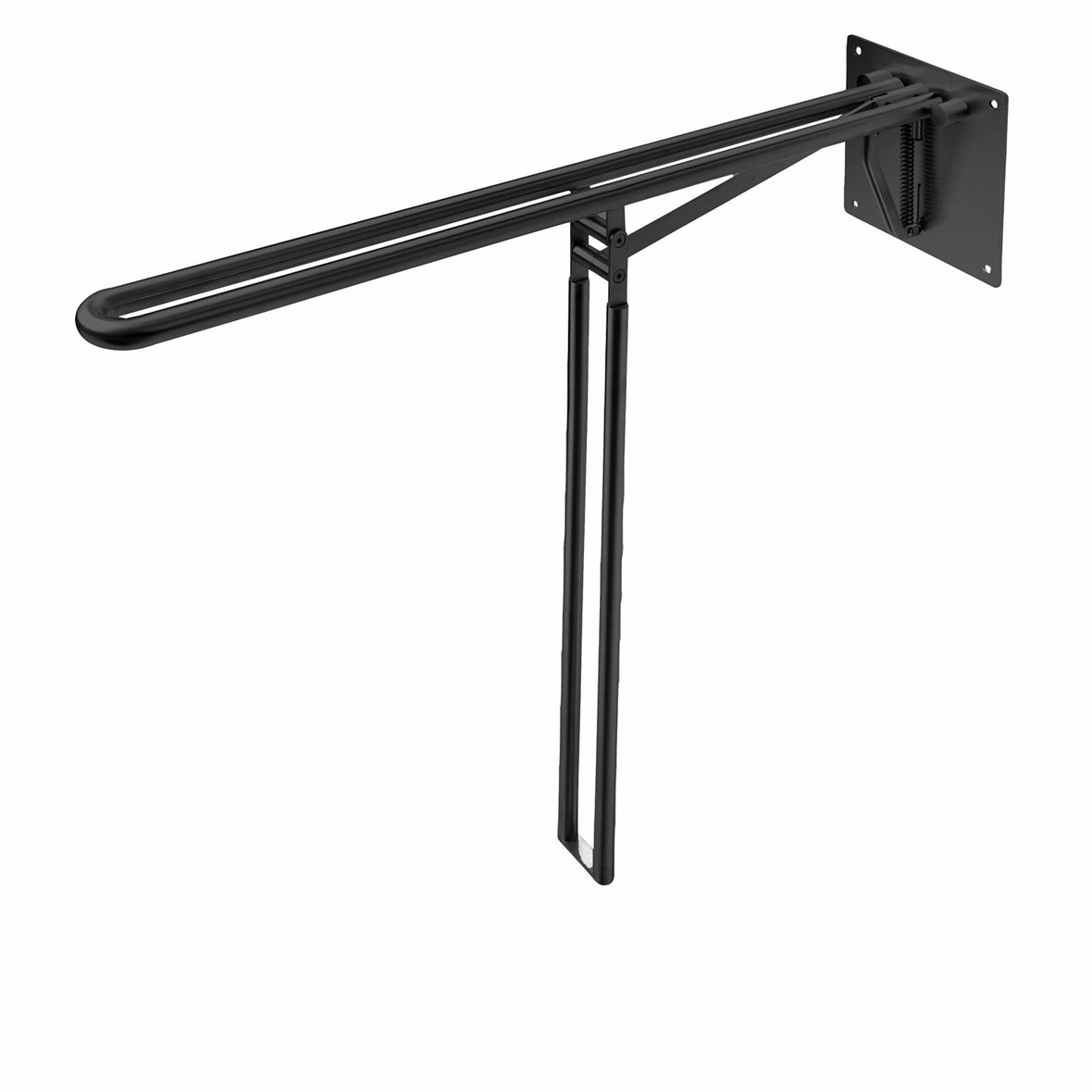 d line Knud Holscher WC-tukikaide 20x87,3x85,2 cm tukijalka 85,1 cm mattamusta 19 mm RST AISI 316 kaidemalli