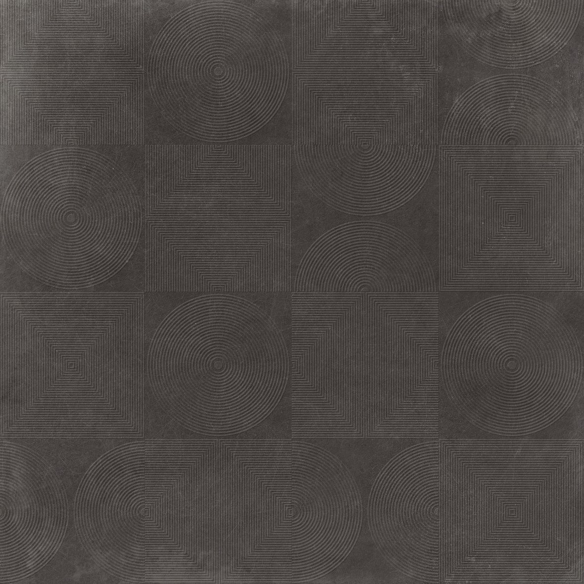 LPC Mystic Punto lasittamaton kuviolaatta 120X120 04 black kohokuvioinen matta tumma musta betoni