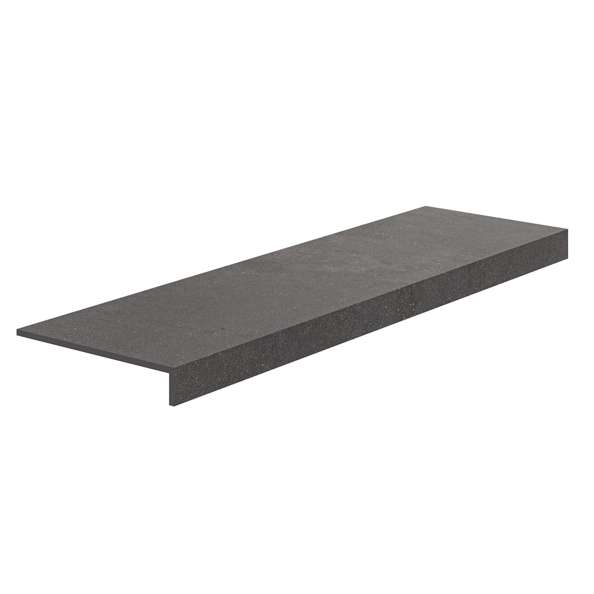 LPC Granico lasittamaton porraslaatta reunalla 32,5X120 01 dark tasapintainen matta tumma musta kivi