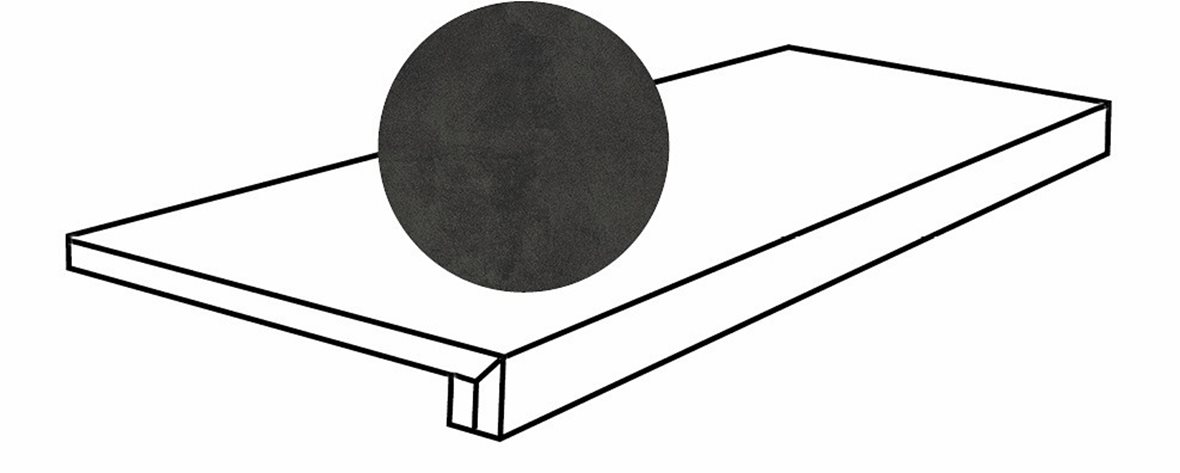 LPC Sense lasitettu porraslaatta reunalla 32,5x120 15 laava tasapintainen matta tumma musta vivahteikas