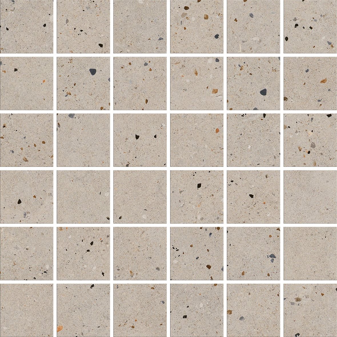 LPC Vienna lasitettu porcelanato mosaiikki seinälaatta lattialaatta 4,7X4,7 02 grey tasapintainen matta keskitumma harmaa terrazzo