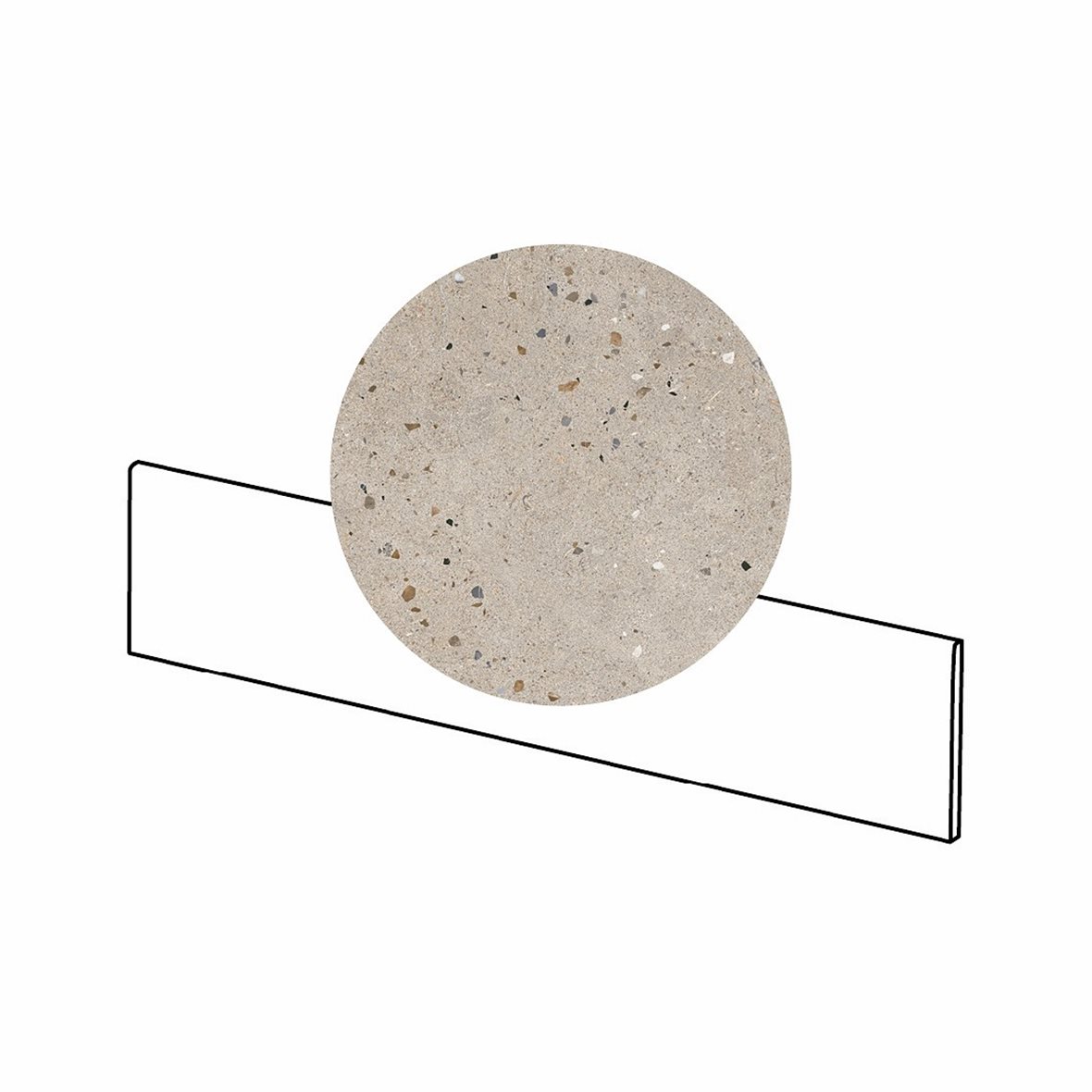LPC Vienna lasitettu jalkalista 9,5X59,7 02 grey tasapintainen matta keskitumma harmaa terrazzo