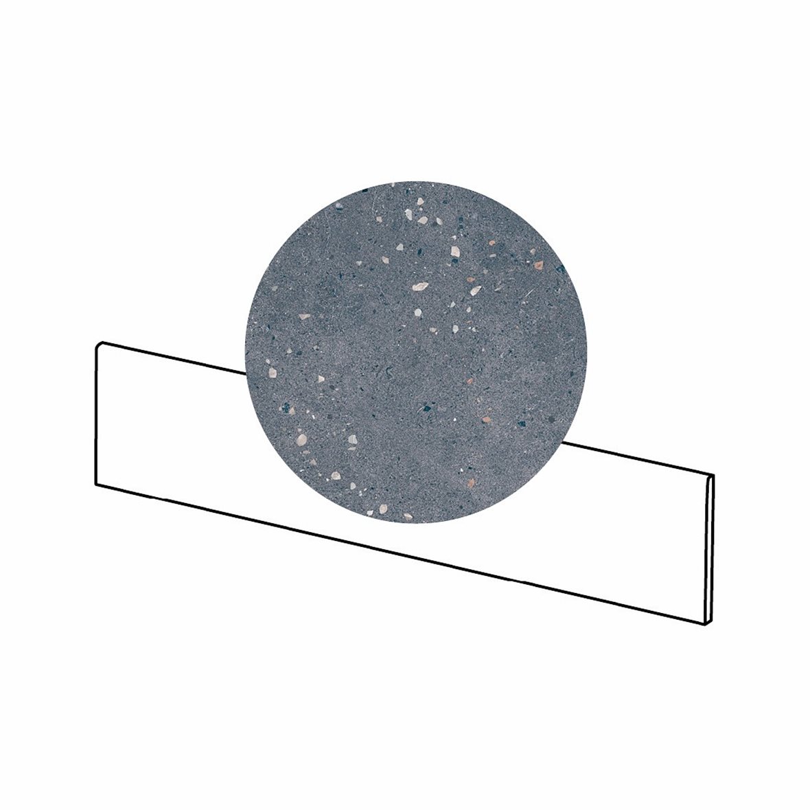 LPC Vienna lasitettu jalkalista 9,5X59,7 04 blue tasapintainen matta tumma sininen terrazzo