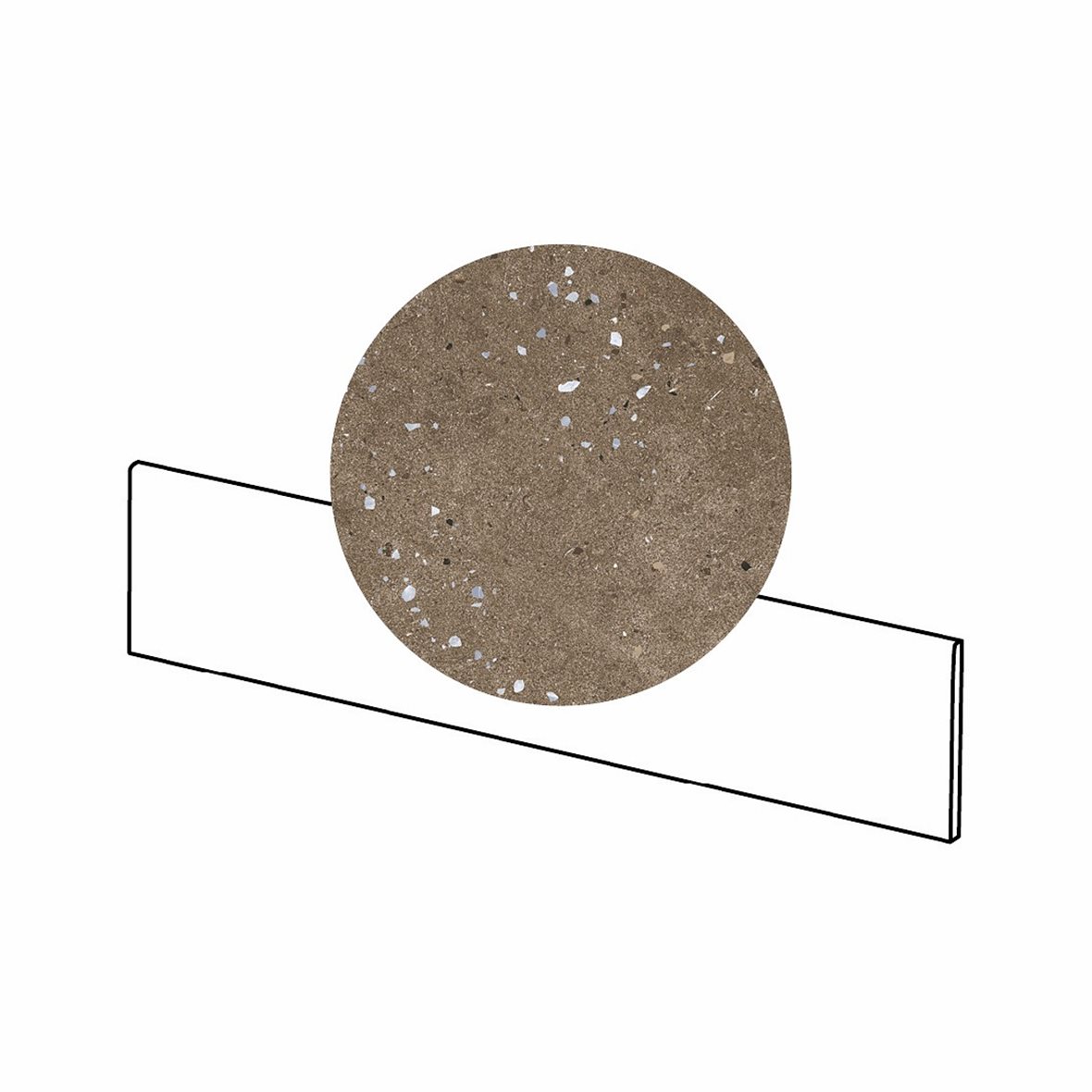 LPC Vienna lasitettu jalkalista 9,5X59,7 05 brown tasapintainen matta tumma ruskea terrazzo