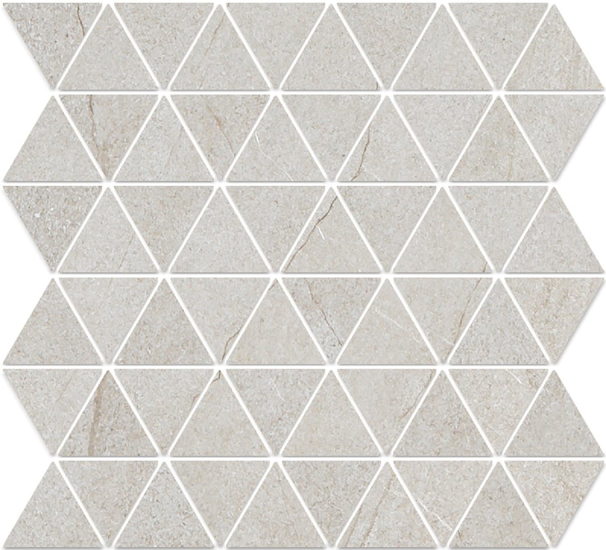 Pukkila Canyon Triangle lasitettu porcelanato mosaiikki lattialaatta 02 sand laineileva matta keskitumma beige kivi