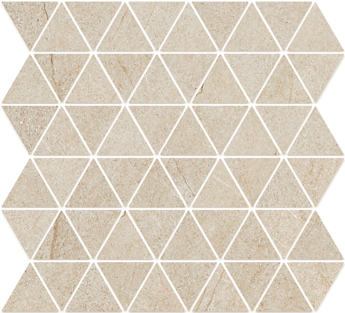 Pukkila Canyon Triangle lasitettu porcelanato mosaiikki seinälaatta lattialaatta 03 dune laineileva matta keskitumma beige kivi