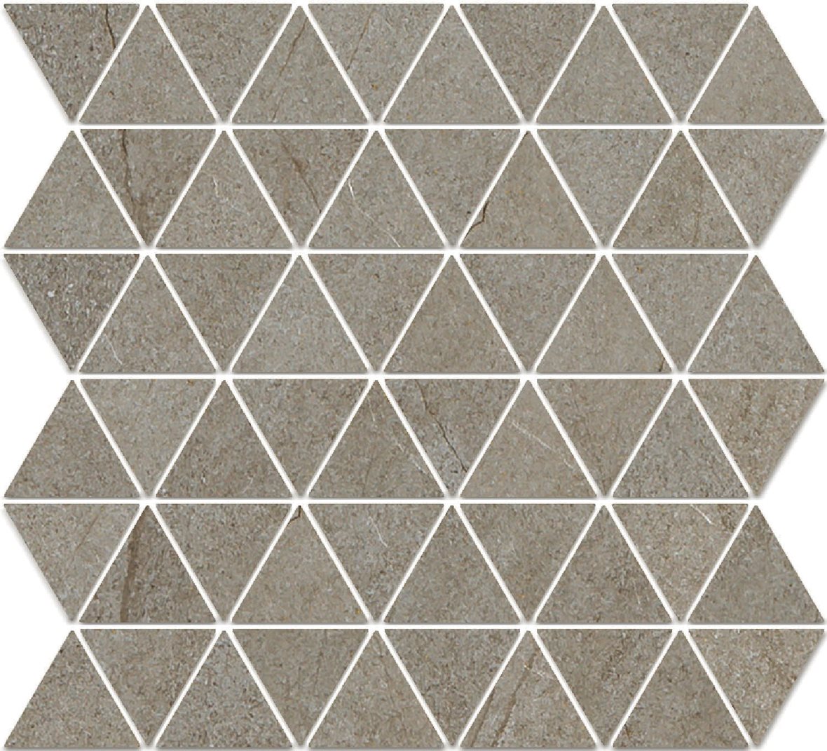 Pukkila Canyon Triangle lasitettu porcelanato mosaiikki lattialaatta 04 smoke laineileva matta keskitumma ruskea kivi