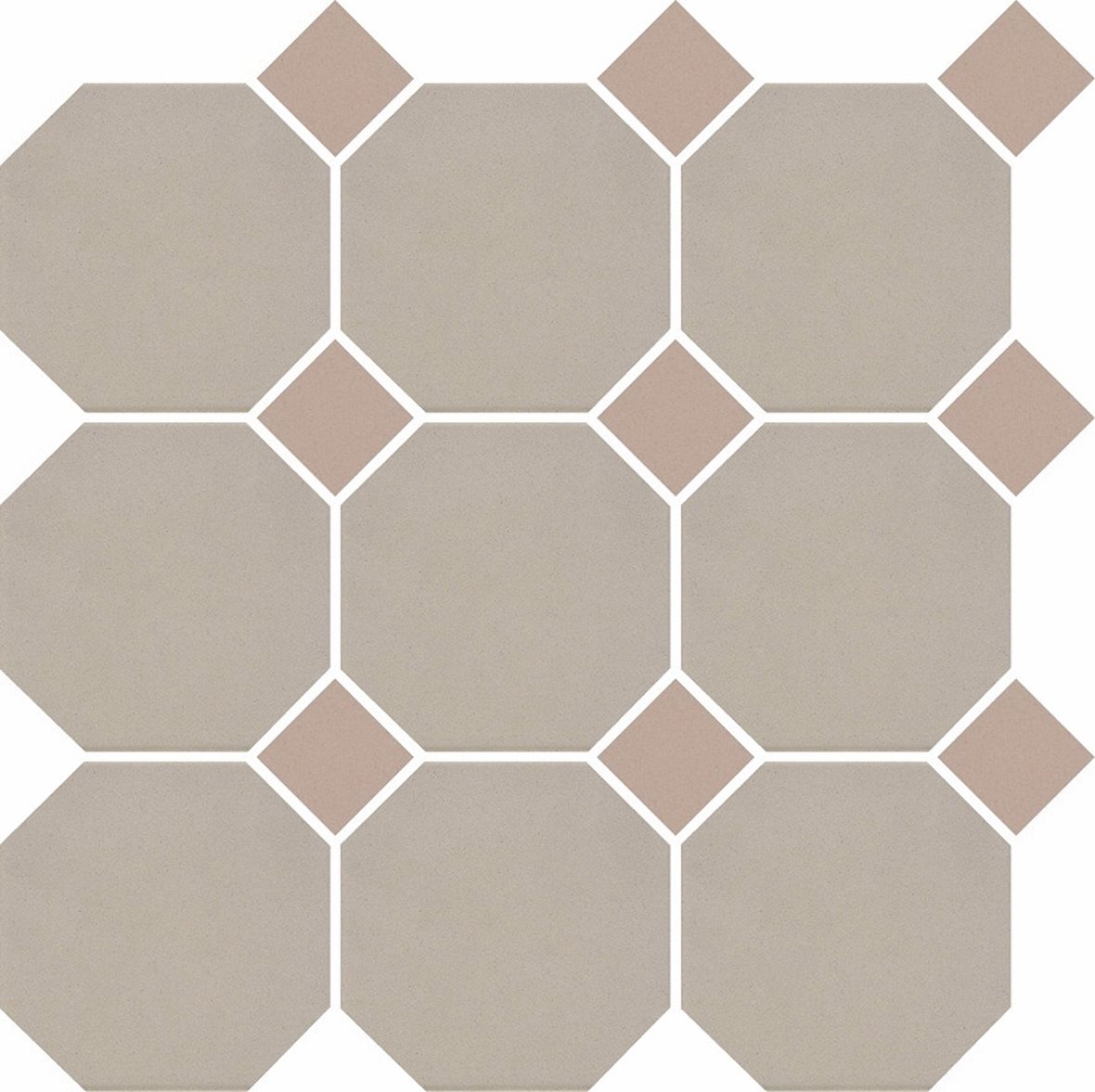 Pukkila Natura lasittamaton porcelanato seinälaatta lattialaatta 9,6x9,6 vaalea beige/vanha roosa 4401OCT05/1C tasapintainen matta 8-kulmainen 29,6x29