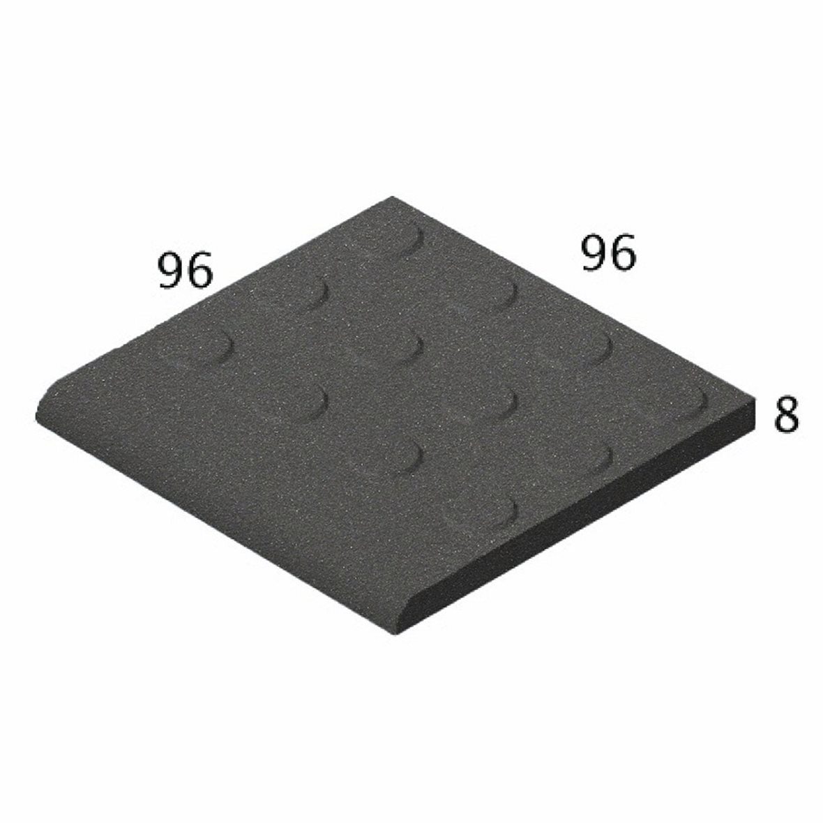 Pukkila Natura lasittamaton porcelanato seinälaatta lattialaatta ulkolaatta 9,6X9,6 musta 4414BNRC/1C kohokuvioinen matta tumma musta yksivärinen