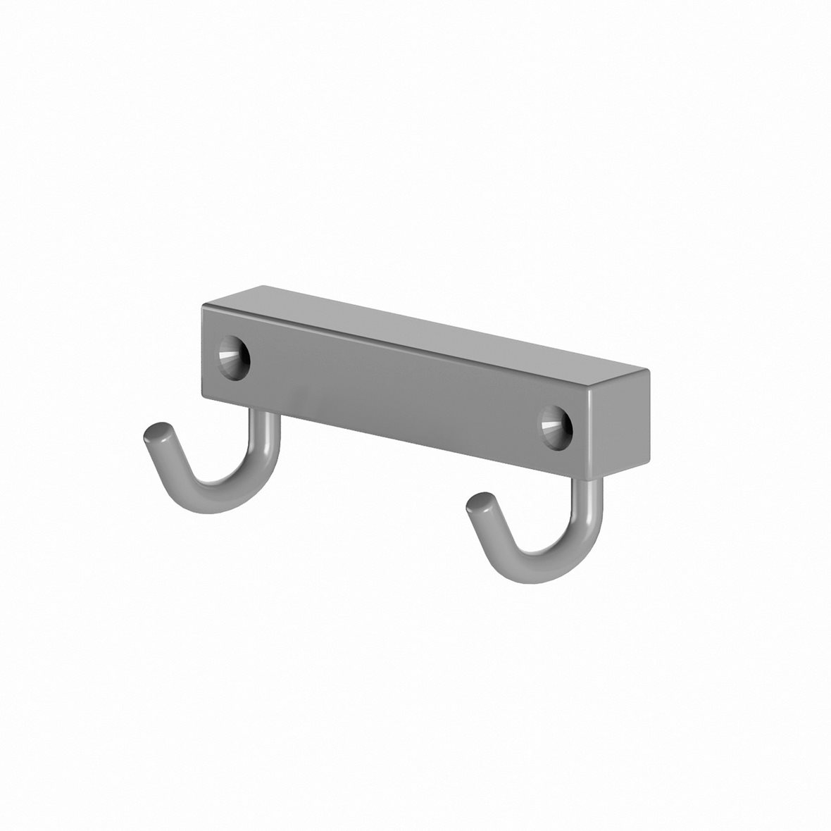 Perfct Accessories Phi kaksoiskoukku 9,2x4x4,5 cm harmaa kiiltävä alumiini 942