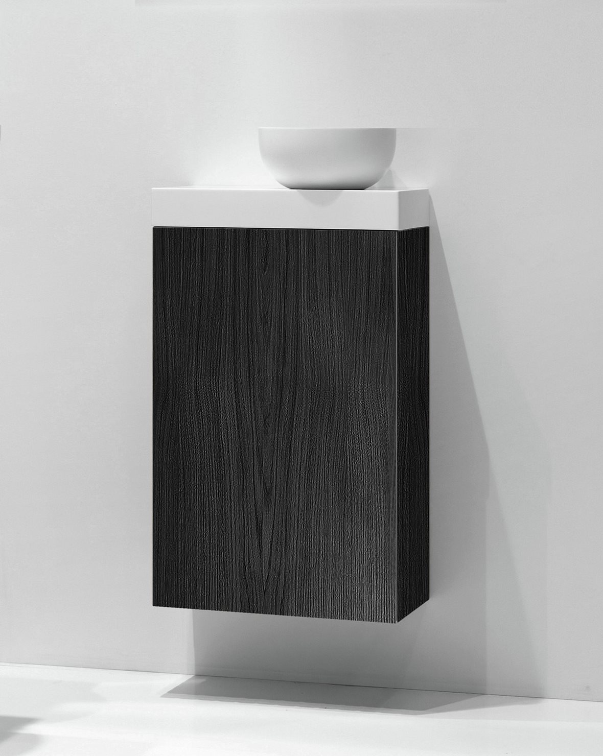 Balteco NU-series allaskaappi 40x60x21,4 cm musta tammi 1 ovi ilman vetimiä kätisyys vaihdettavissa hidastimella