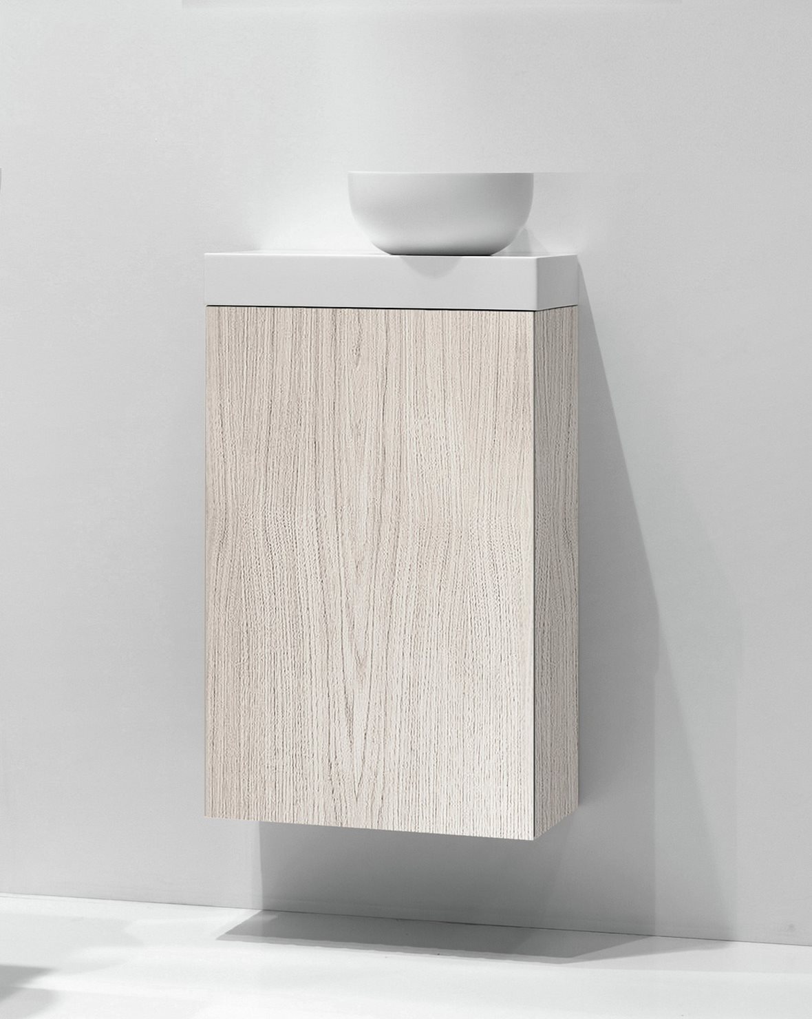 Balteco NU-series allaskaappi 40x60x21,4 cm valkotammi 1 ovi ilman vetimiä kätisyys vaihdettavissa hidastimella