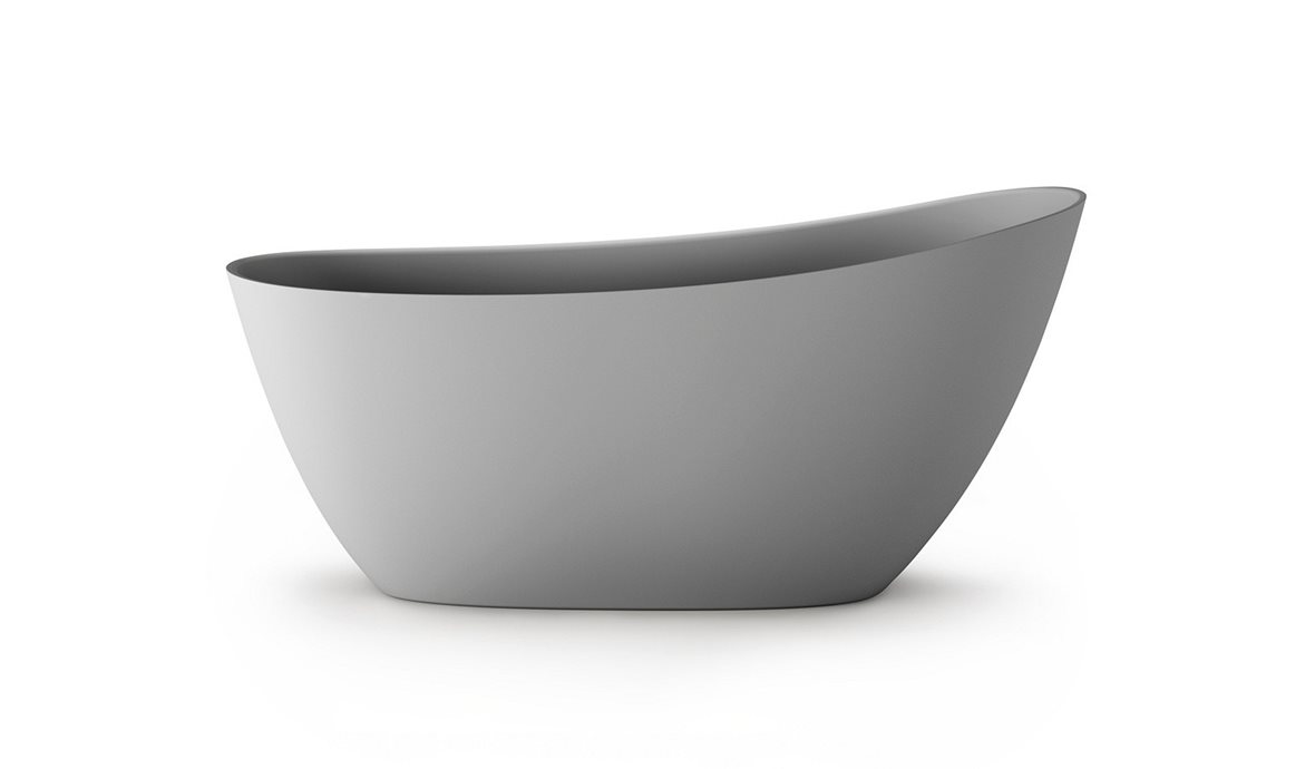 PAA Perla Onda kiviamme 157,5x74x71,5 cm mattaharmaa vapaasti sijoitettava
