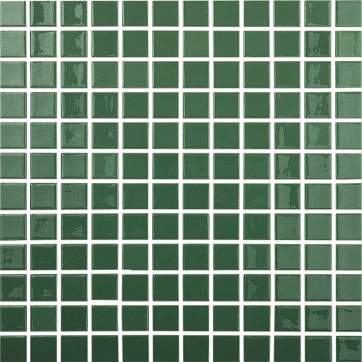 LPC Colors Liso lasilaatta mosaiikki seinälaatta 2,5x2,5 Verde Oscuro 602 tasapintainen kiiltävä PUR-arkki 31,5x31,5 tumma vihreä