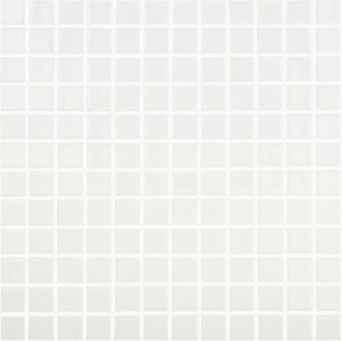 LPC Colors Liso lasilaatta mosaiikki seinälaatta 2,5x2,5 Blanco 100 tasapintainen kiiltävä PUR-arkki 31,5x31,5 vaalea valkoinen