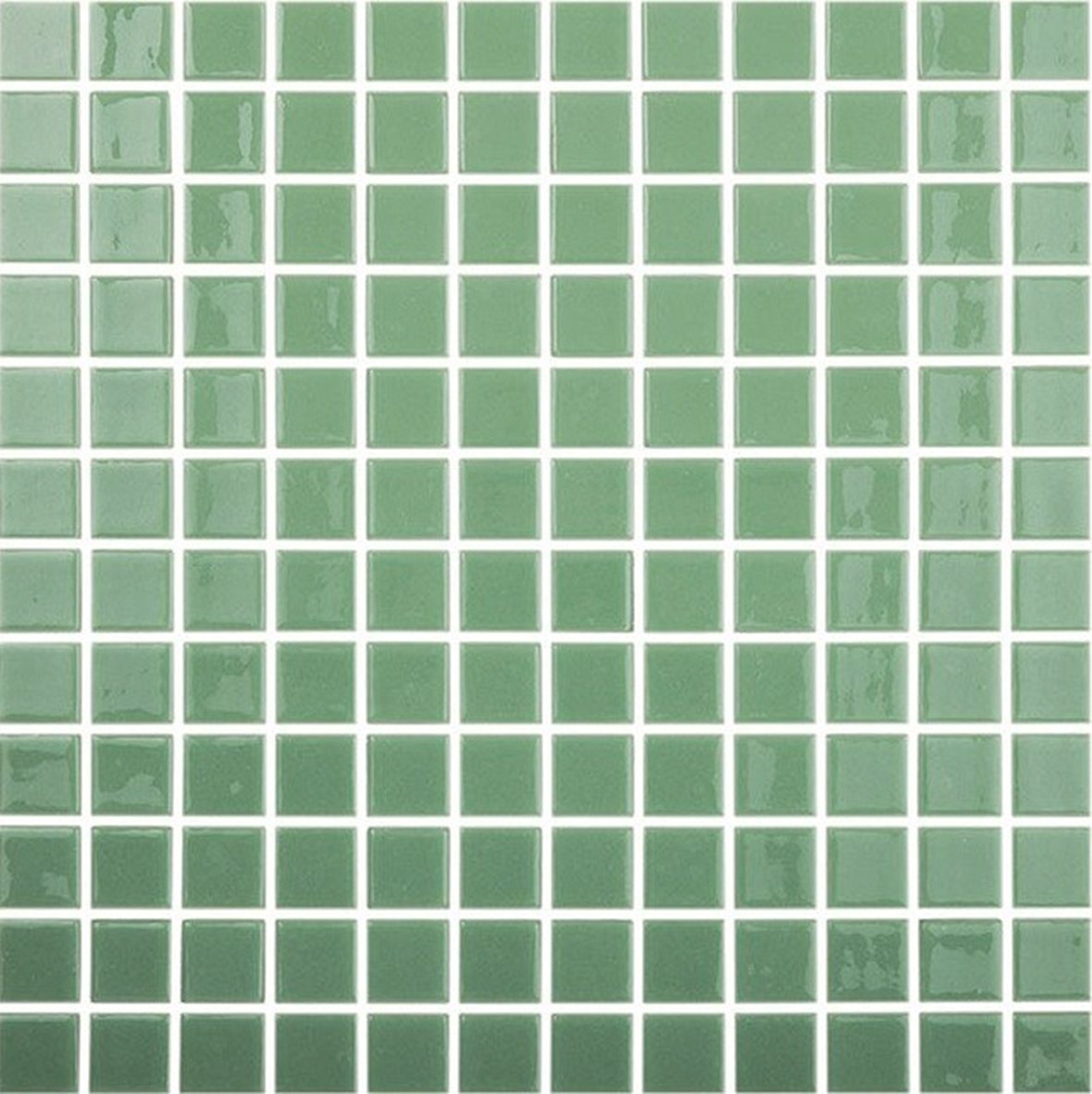 LPC Colors Liso lasilaatta mosaiikki seinälaatta 2,5x2,5 Verde Claro 600 tasapintainen kiiltävä PUR-arkki 31,5x31,5 keskitumma vihreä