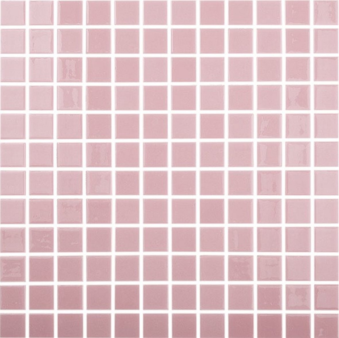 LPC Colors Liso lasilaatta mosaiikki seinälaatta 2,5x2,5 Rosa 105 tasapintainen kiiltävä PUR-arkki 31,5x31,5 vaalea punainen