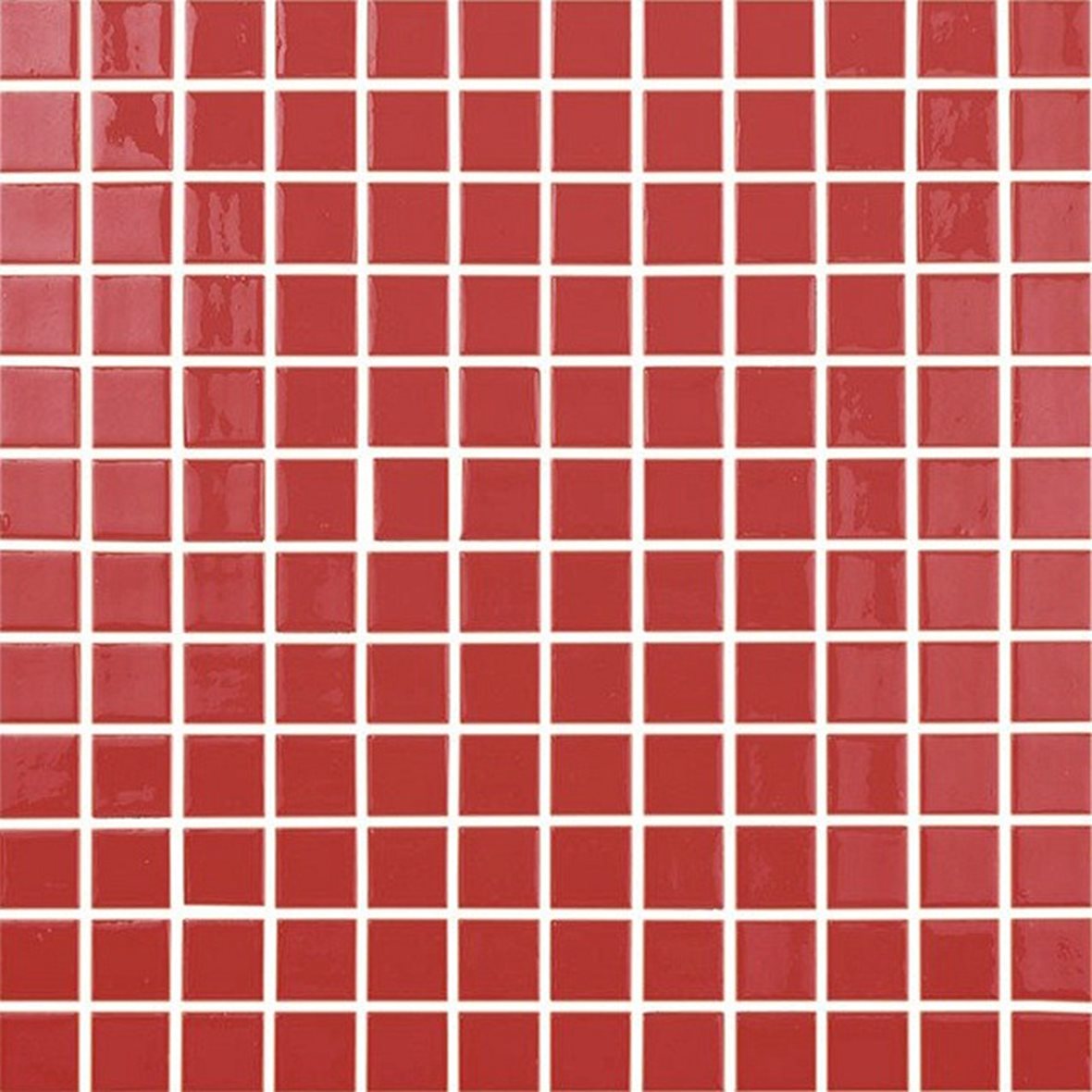 LPC Colors Liso lasilaatta mosaiikki seinälaatta 2,5x2,5 Rojo 808 tasapintainen kiiltävä PUR-arkki 31,5x31,5 keskitumma punainen