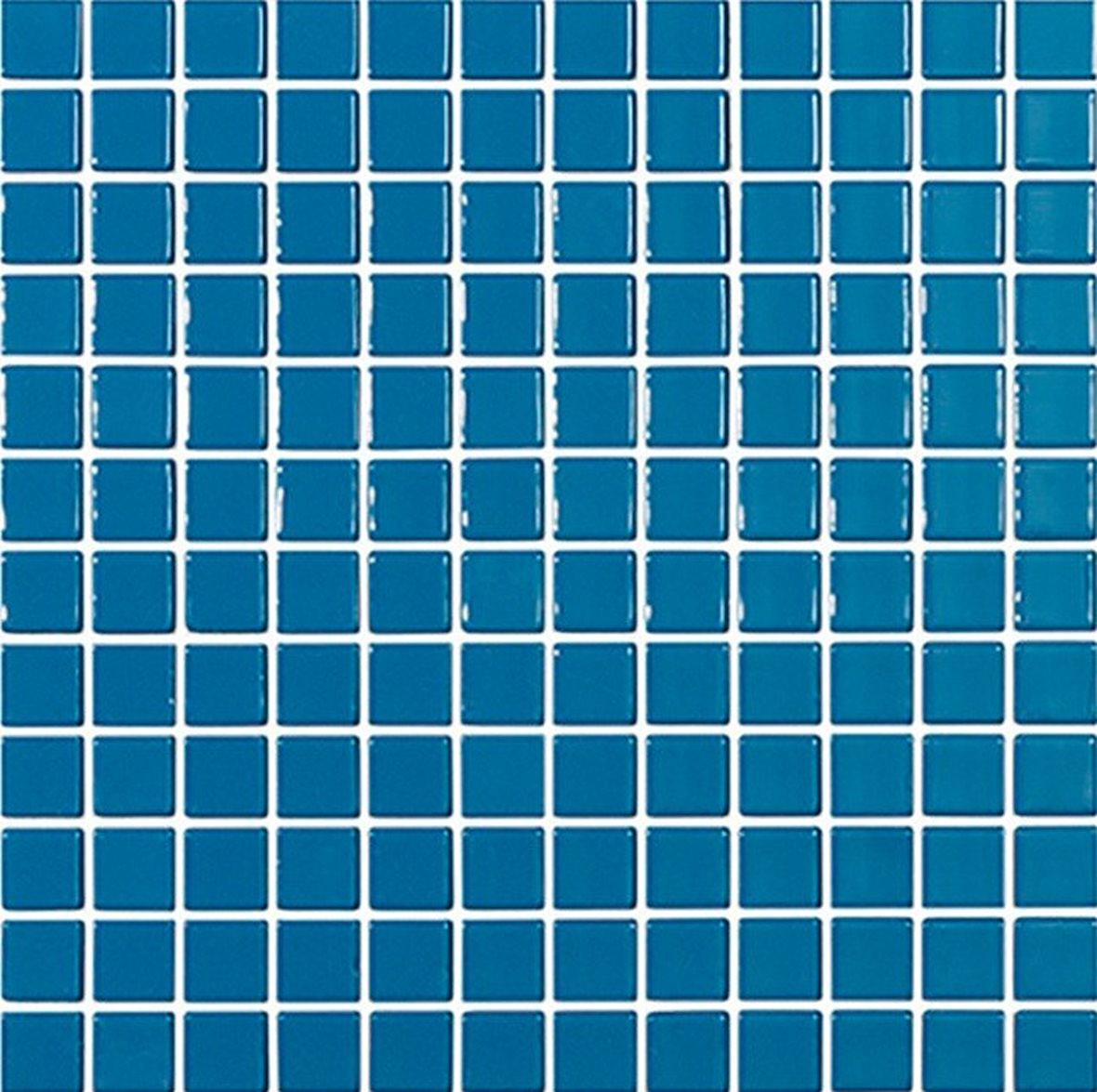 LPC Colors Liso lasilaatta mosaiikki seinälaatta 2,5x2,5 Azul Petroleo 916 tasapintainen kiiltävä PUR-arkki 31,5x31,5 keskitumma sininen