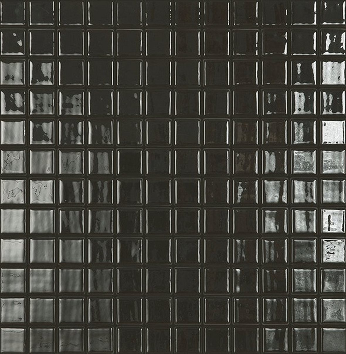 LPC Colors Liso lasilaatta mosaiikki seinälaatta 2,5x2,5 Marron Oscuro 836 tasapintainen kiiltävä PUR-arkki 31,5x31,5 tumma musta