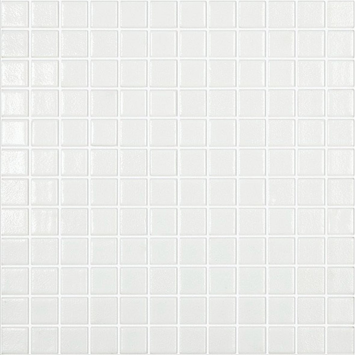 LPC Colors Liso lasilaatta mosaiikki lattialaatta 2,5x2,5 Blanco 100 karhennettu matta PUR-arkki 31,5x31,5 vaalea valkoinen