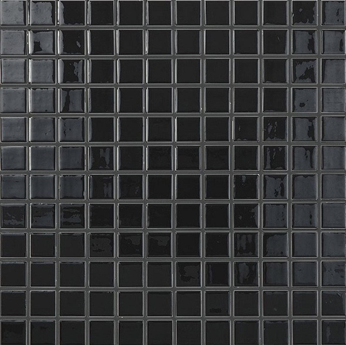 LPC Colors Liso lasilaatta mosaiikki seinälaatta 2,5x2,5 Negro 900 tasapintainen kiiltävä PUR-arkki 31,5x31,5 tumma musta
