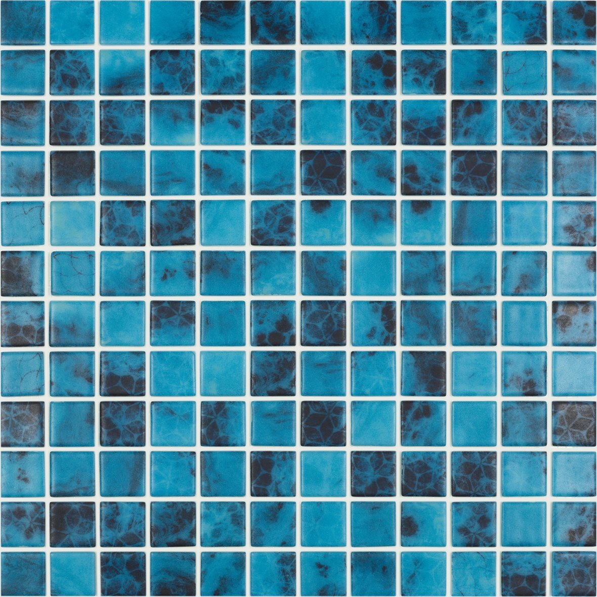 LPC Nature lasilaatta mosaiikki seinälaatta lattialaatta 2,5x2,5 Olympic 5705 tasapintainen matta PUR-arkki 31,5x31,5 vaalea sininen