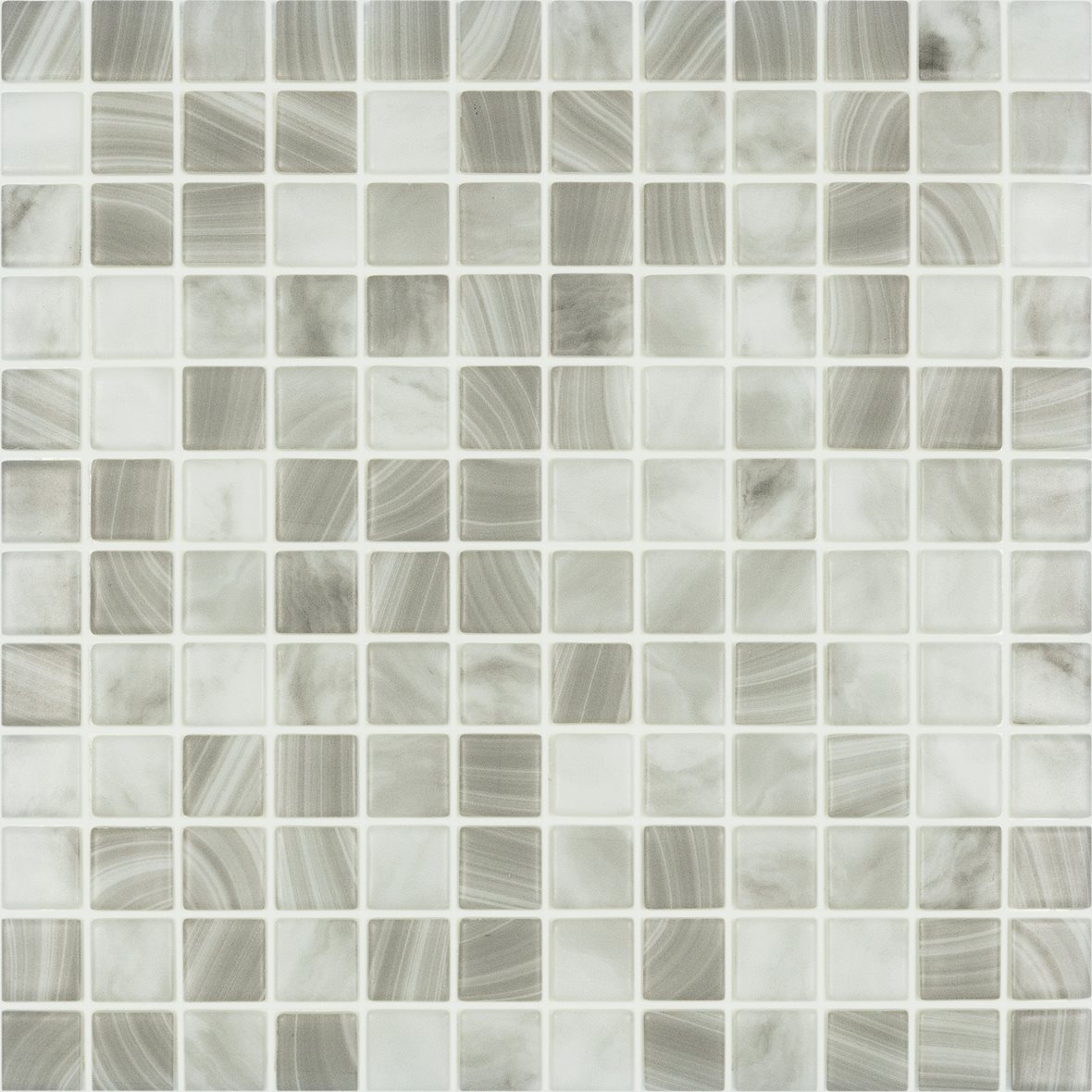 LPC Nature lasilaatta mosaiikki seinälaatta lattialaatta 2,5x2,5 Pearl River 5700 tasapintainen matta PUR-arkki 31,5x31,5 vaalea harmaa