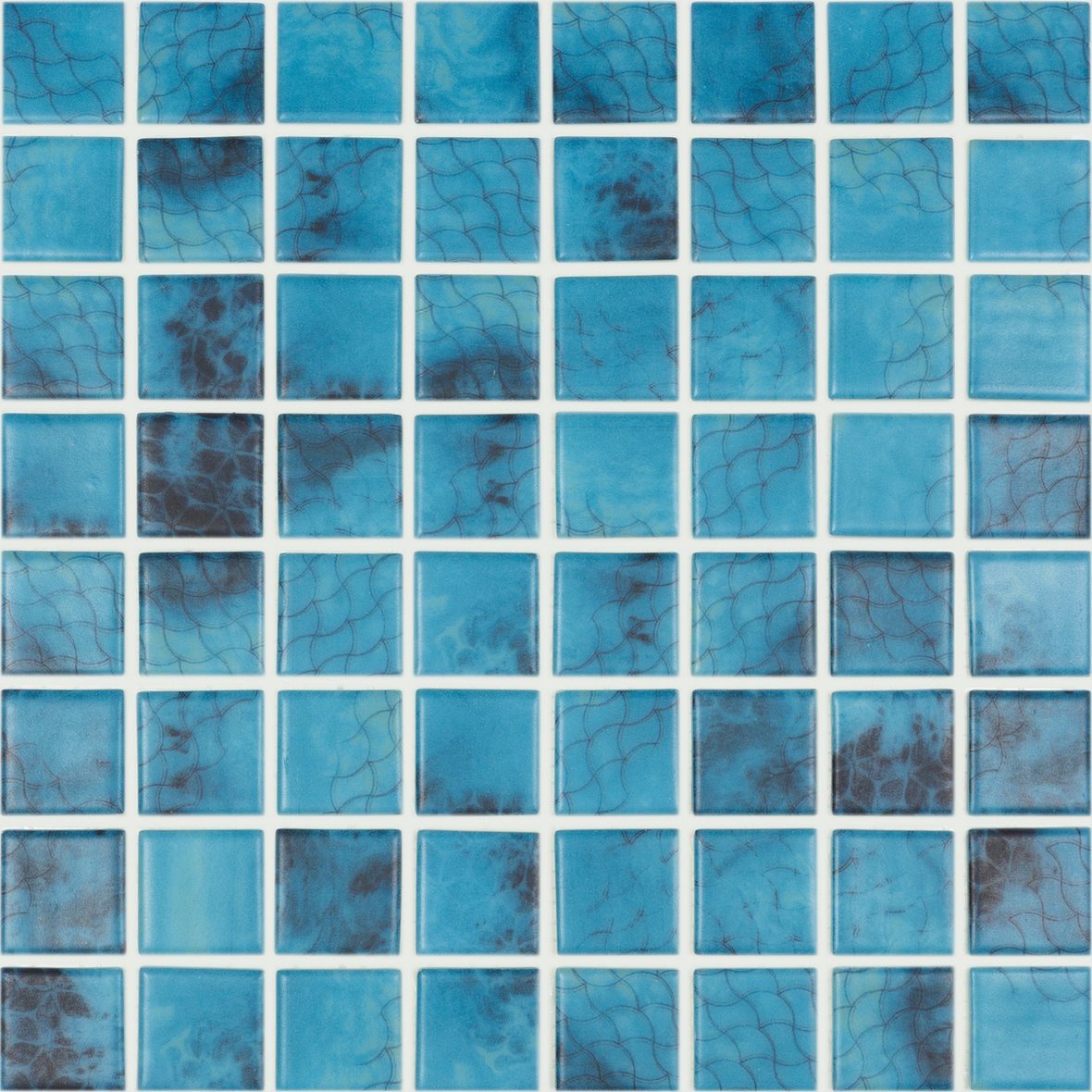 LPC Nature lasilaatta mosaiikki seinälaatta lattialaatta 3,8x3,8 Olympic 5705 tasapintainen matta PUR-arkki 31,5x31,5 vaalea sininen