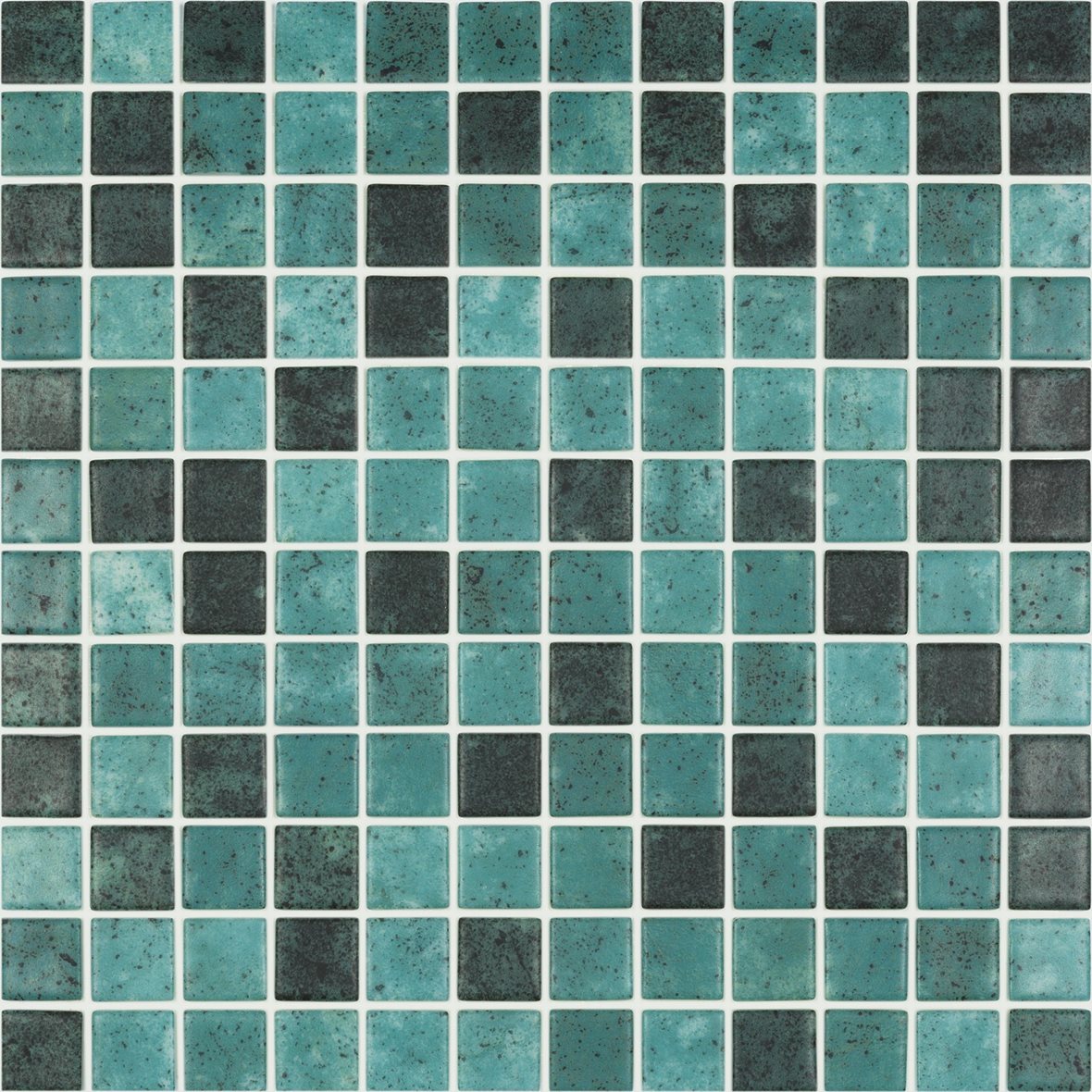 LPC Nature lasilaatta mosaiikki seinälaatta lattialaatta 2,5x2,5 Bali 5708 tasapintainen matta PUR-arkki 31,5x31,5 keskitumma vihreä