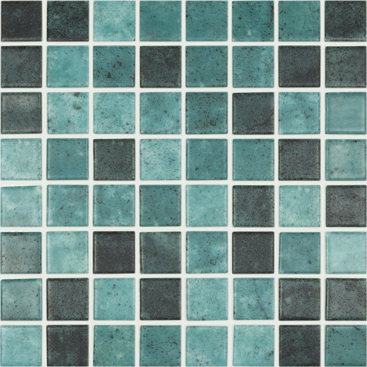 LPC Nature lasilaatta mosaiikki seinälaatta lattialaatta 3,8x3,8 Bali 5708 tasapintainen matta PUR-arkki 31,5x31,5 keskitumma vihreä