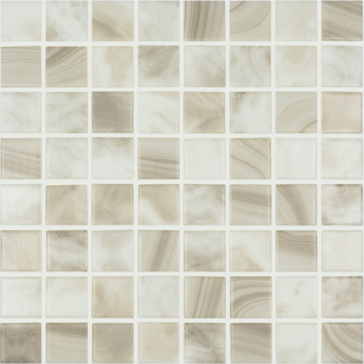 LPC Nature lasilaatta mosaiikki seinälaatta lattialaatta 3,8x3,8 Sea Salt 5701 tasapintainen matta PUR-arkki 31,5x31,5 vaalea beige