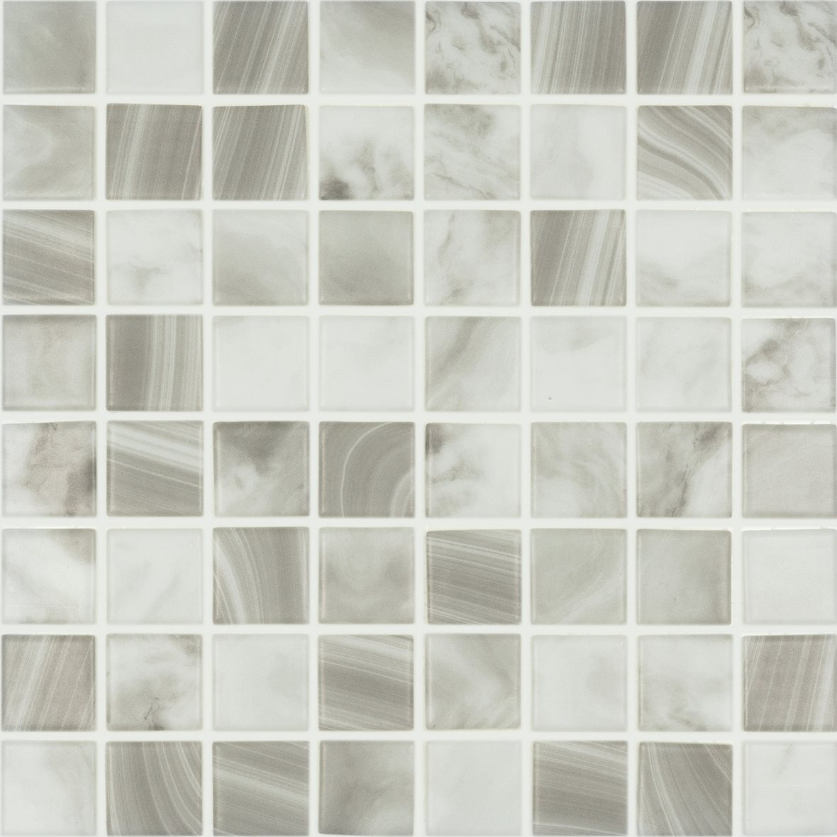 LPC Nature lasilaatta mosaiikki seinälaatta lattialaatta 3,8x3,8 Pearl River 5700 tasapintainen matta PUR-arkki 31,5x31,5 vaalea harmaa