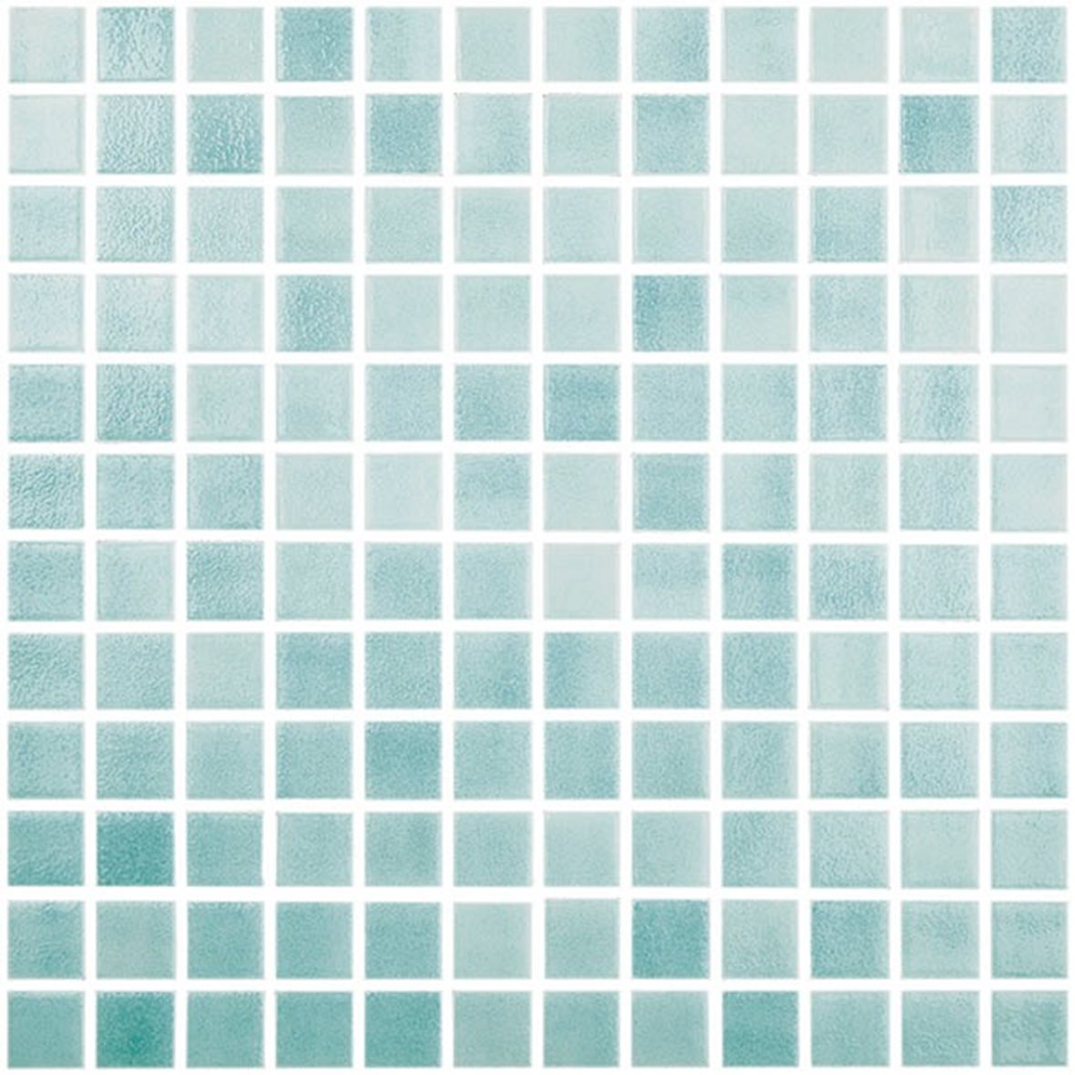 LPC Colors Niebla lasilaatta mosaiikki seinälaatta 2,5x2,5 Verde Caribe 503 tasapintainen kiiltävä PUR-arkki 31,5x31,5 vaalea vihreä