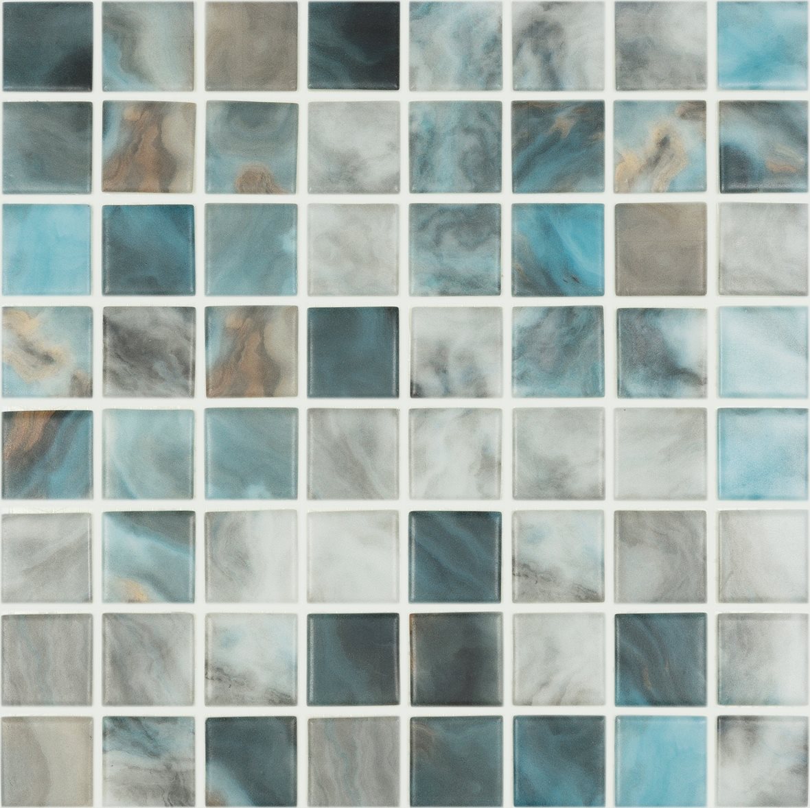 LPC Nature lasilaatta mosaiikki seinälaatta lattialaatta 3,8x3,8 Air Force 5706 tasapintainen matta PUR-arkki 31,5x31,5 vaalea sininen