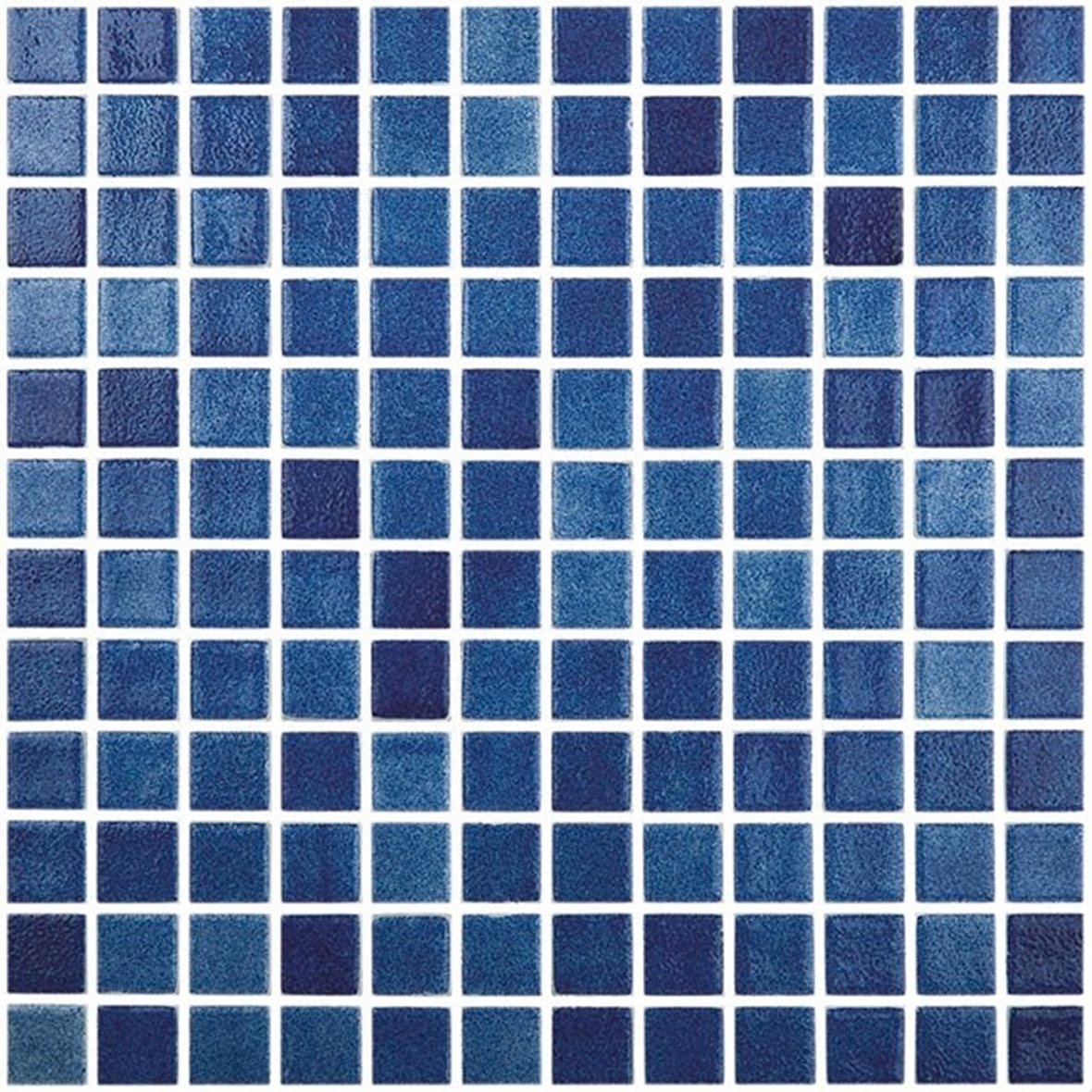 LPC Colors Niebla lasilaatta mosaiikki seinälaatta 2,5x2,5 Azul Marino 508 tasapintainen kiiltävä PUR-arkki 31,5x31,5 tumma sininen