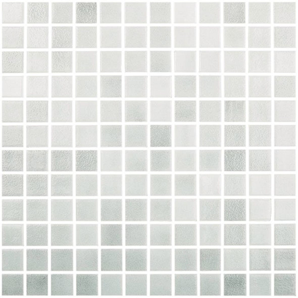 LPC Colors Niebla lasilaatta mosaiikki seinälaatta 2,5x2,5 Gris Claro 514 tasapintainen kiiltävä PUR-arkki 31,5x31,5 vaalea harmaa