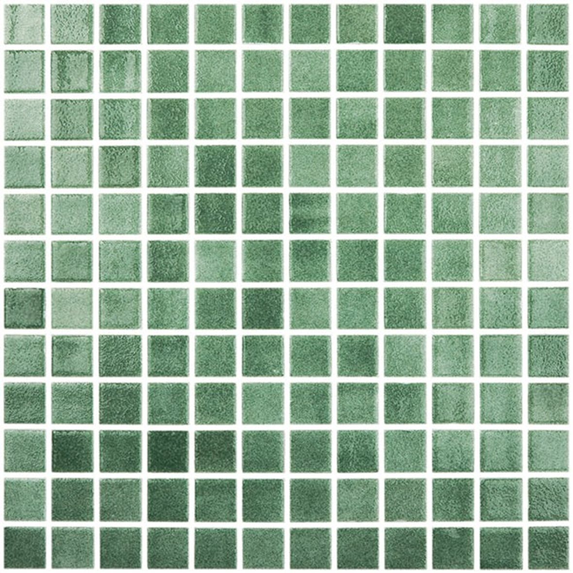 LPC Colors Niebla lasilaatta mosaiikki seinälaatta 2,5x2,5 Verde 507 tasapintainen kiiltävä PUR-arkki 31,5x31,5 keskitumma vihreä