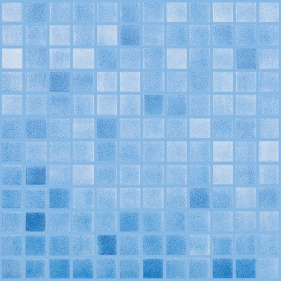 LPC Colors Niebla lasilaatta mosaiikki lattialaatta 2,5x2,5 Celeste 110 karhennettu matta PUR-arkki 31,5x31,5 keskitumma sininen