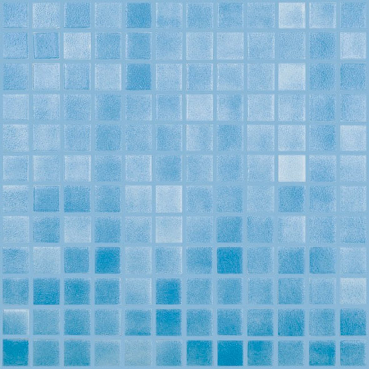 LPC Colors Niebla lasilaatta mosaiikki lattialaatta 2,5x2,5 Azul Turquesa 501 karhennettu matta PUR-arkki 31,5x31,5 vaalea turkoosi