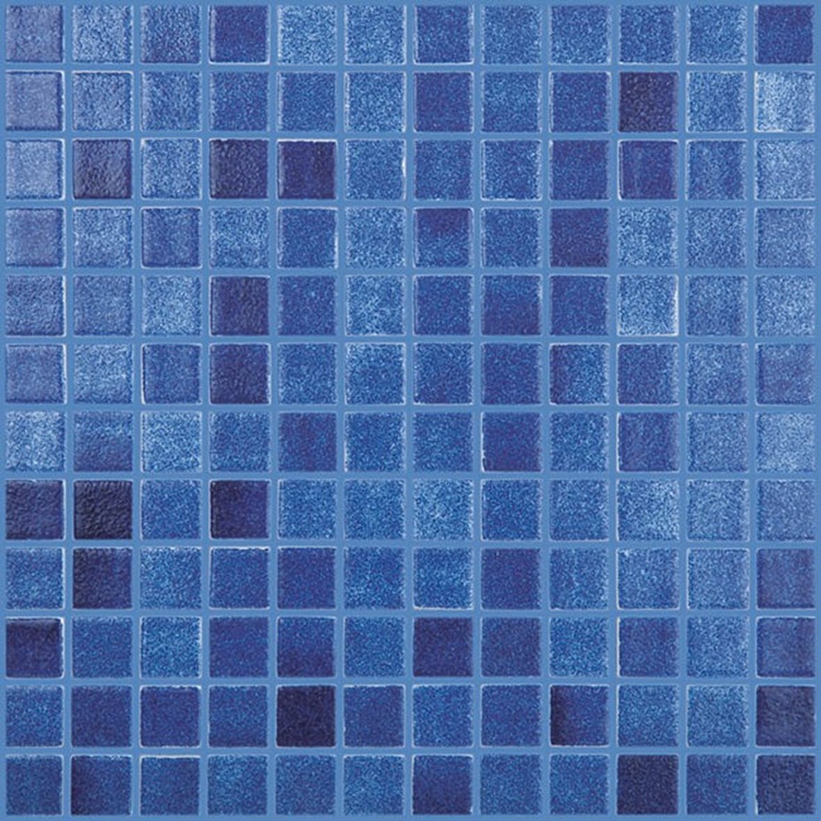 LPC Colors Niebla lasilaatta mosaiikki lattialaatta 2,5x2,5 Azul Marino 508 karhennettu matta PUR-arkki 31,5x31,5 tumma sininen