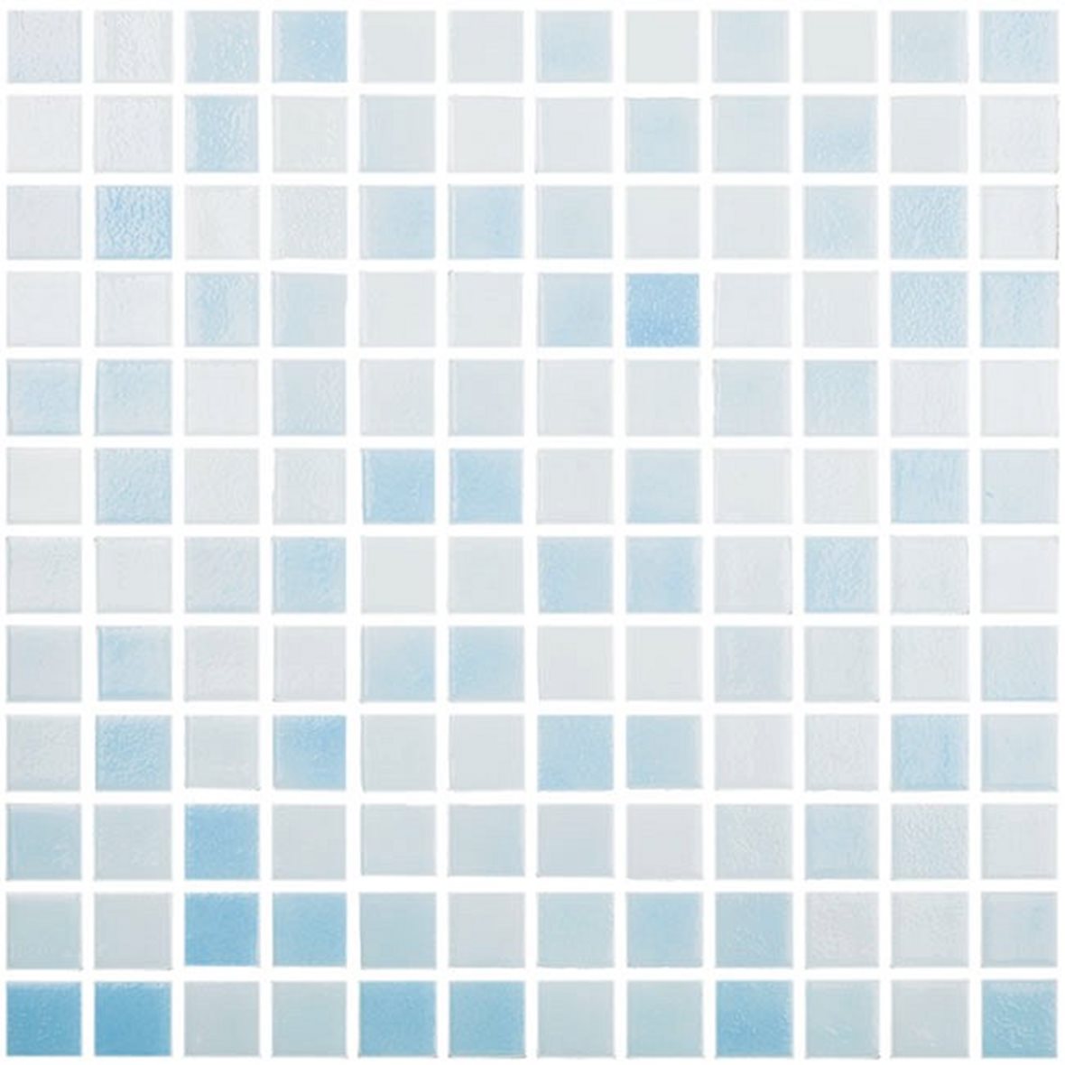 LPC Colors Niebla lasilaatta mosaiikki lattialaatta 2,5x2,5 Niza 111 karhennettu matta PUR-arkki 31,5x31,5 vaalea vihreä