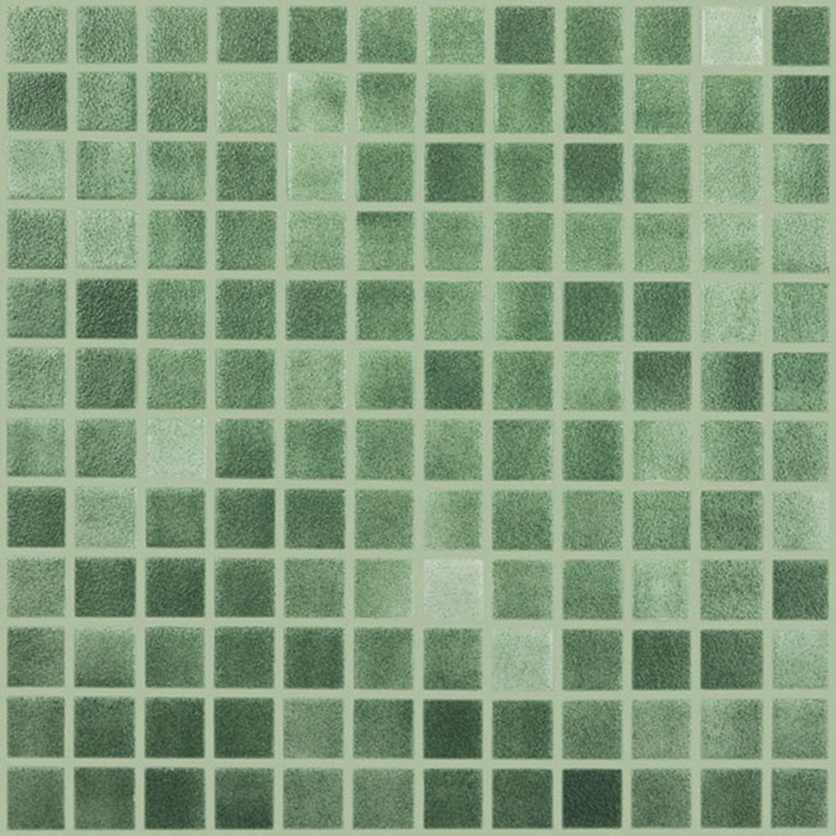 LPC Colors Niebla lasilaatta mosaiikki lattialaatta 2,5x2,5 Verde 507 karhennettu matta PUR-arkki 31,5x31,5 keskitumma vihreä