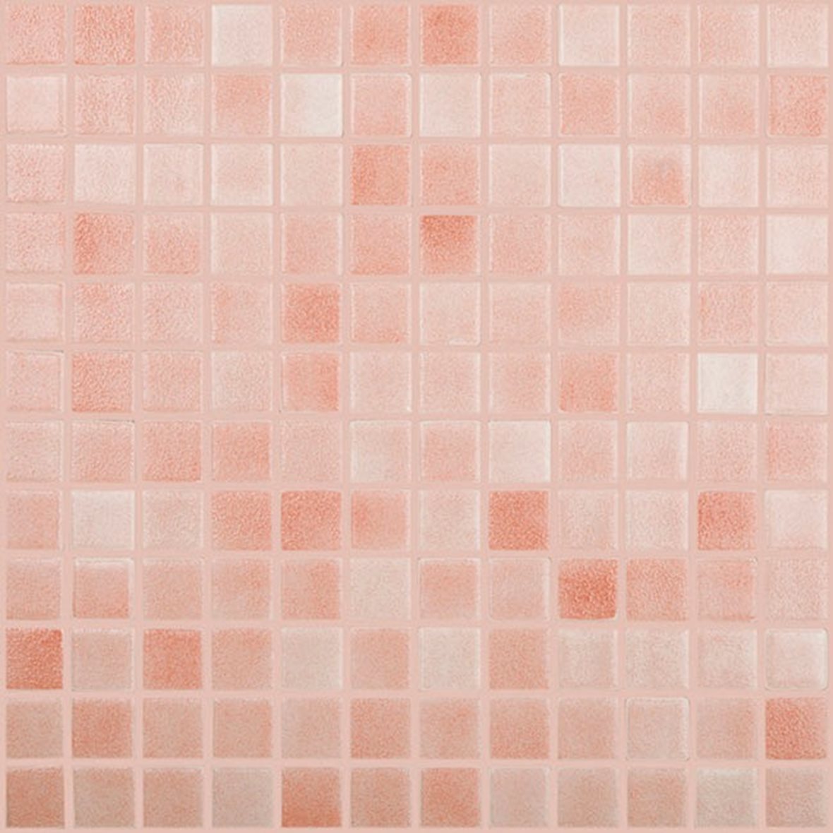 LPC Colors Niebla lasilaatta mosaiikki lattialaatta 2,5x2,5 Salmon 806 karhennettu matta PUR-arkki 31,5x31,5 vaalea punainen