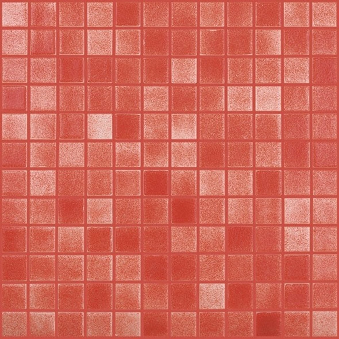 LPC Colors Niebla lasilaatta mosaiikki lattialaatta 2,5x2,5 Rojo 805 karhennettu matta PUR-arkki 31,5x31,5 keskitumma punainen