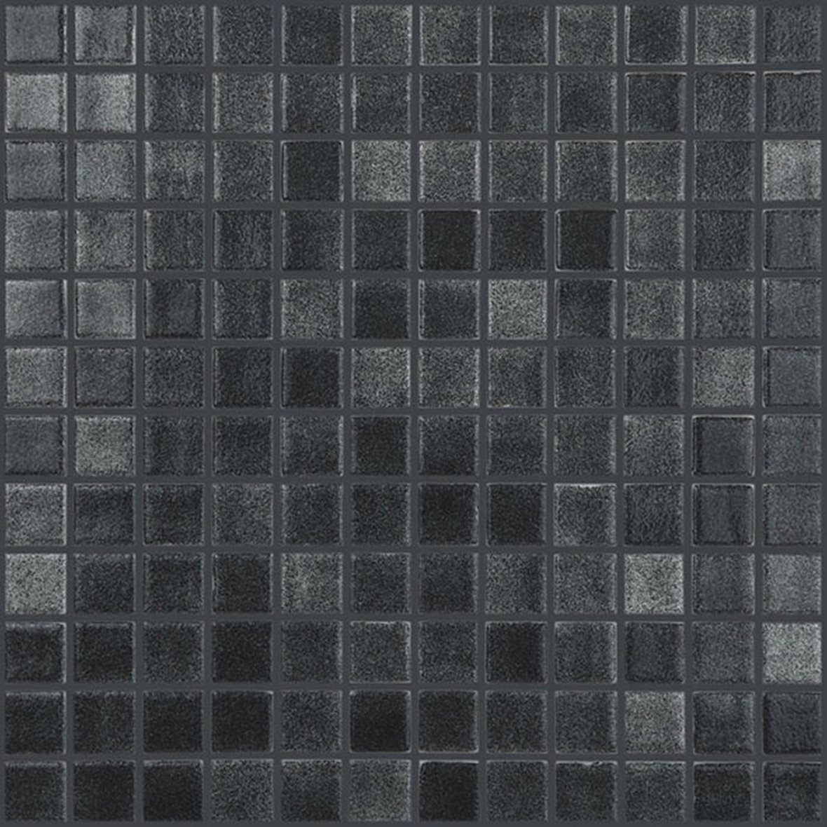 LPC Colors Niebla lasilaatta mosaiikki lattialaatta 2,5x2,5 Negro 509 karhennettu matta PUR-arkki 31,5x31,5 tumma musta